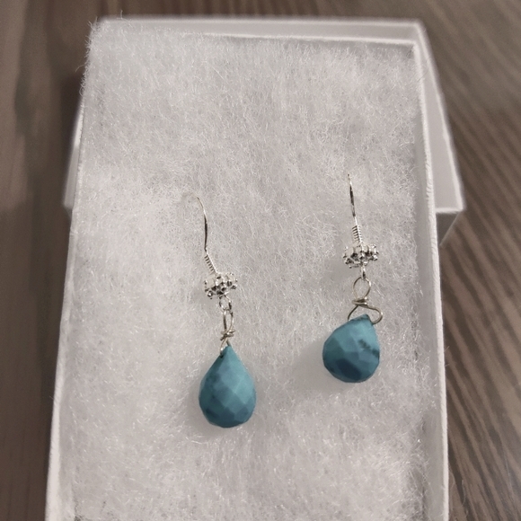 Handmade Jewelry - Handmade Turquoise Drop Earrings